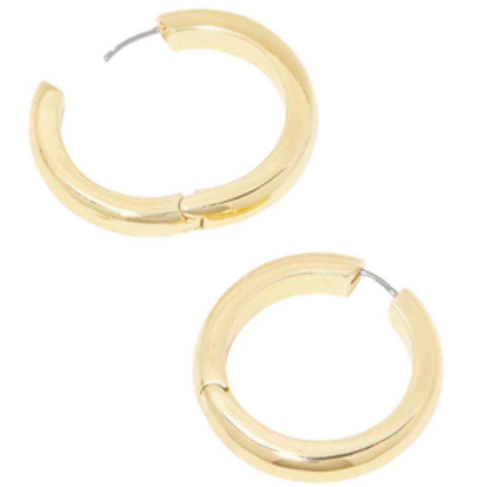 Gorjana Statement Gold Hoop Earrings - Picture 3 of 4